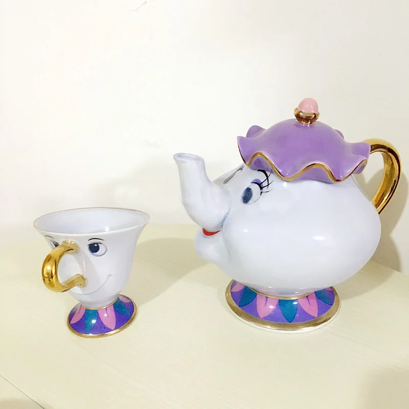 New Arrival Cartoon Beauty And The Beast Teapot Mug Mrs Potts Chip Tea