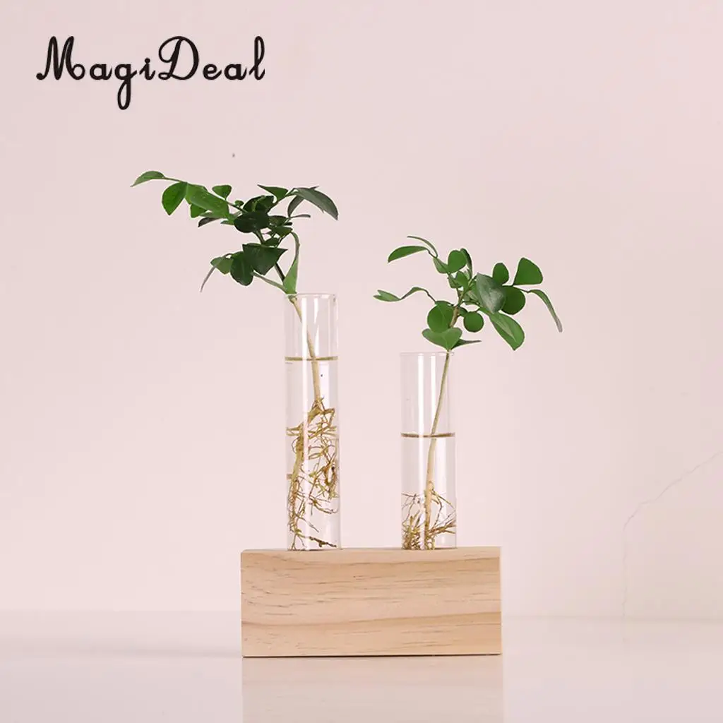 MagiDeal Crystal Glass Test Tube Vase Flowers Plants hydroponic