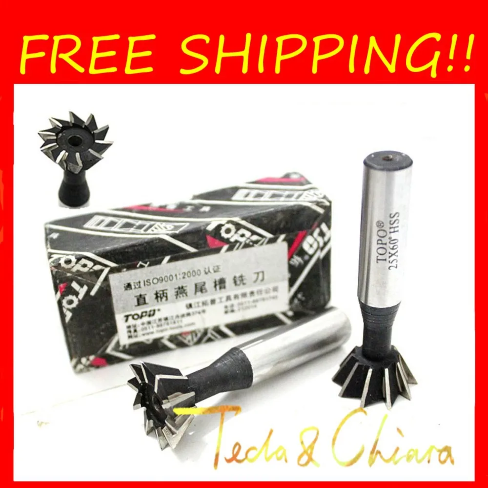 6mm 45mm x 45 60 Degree HSS Straight Shank Dovetail groove slot Cutter