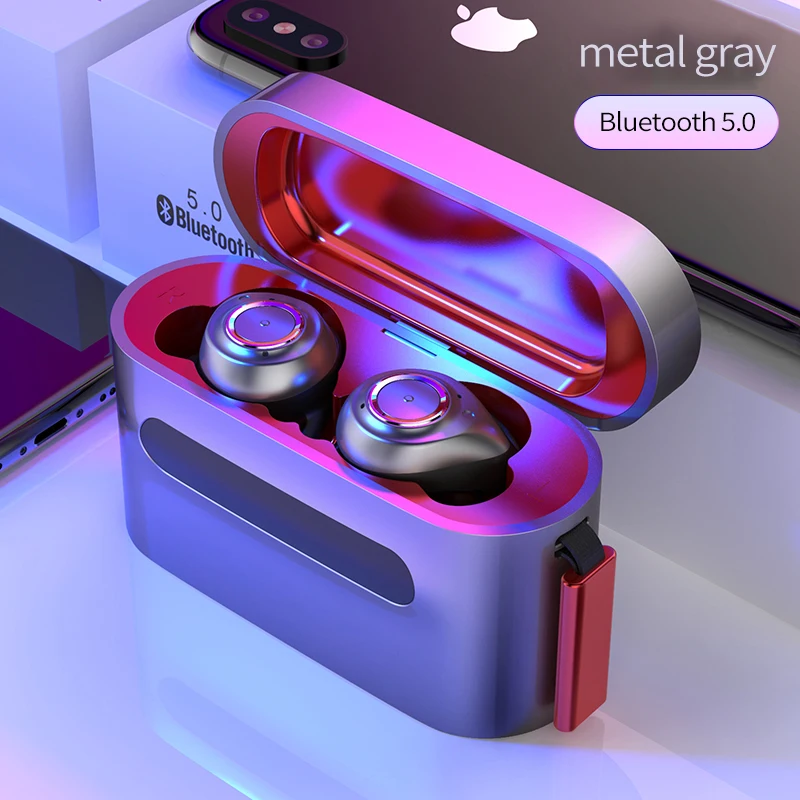 

Dual Wireless Connection with Charging Dock Bluetooth 5.0 Tws True Wireless Bluetooth Headset Binaural Sports Running Earphone