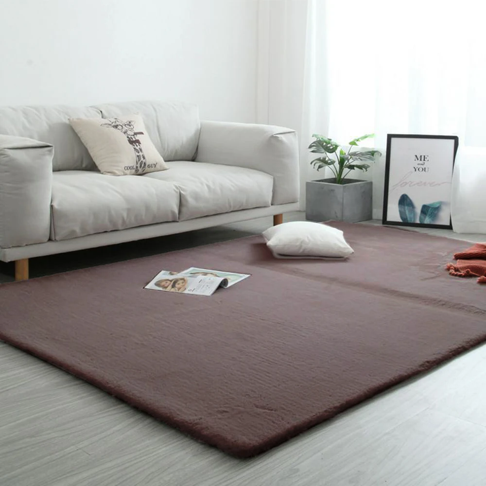 Домашний интерьер современный искусственный мех кролика квадратный ковер журнальный столик для гостиной одеяло спальня короткий плюшевый коврик D30
