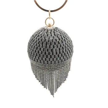 

Fashion Diamonds Women Evening Bags Handbags Mixed Color Small Party Wedding Day Clutches Phone bags Fringes Decoration