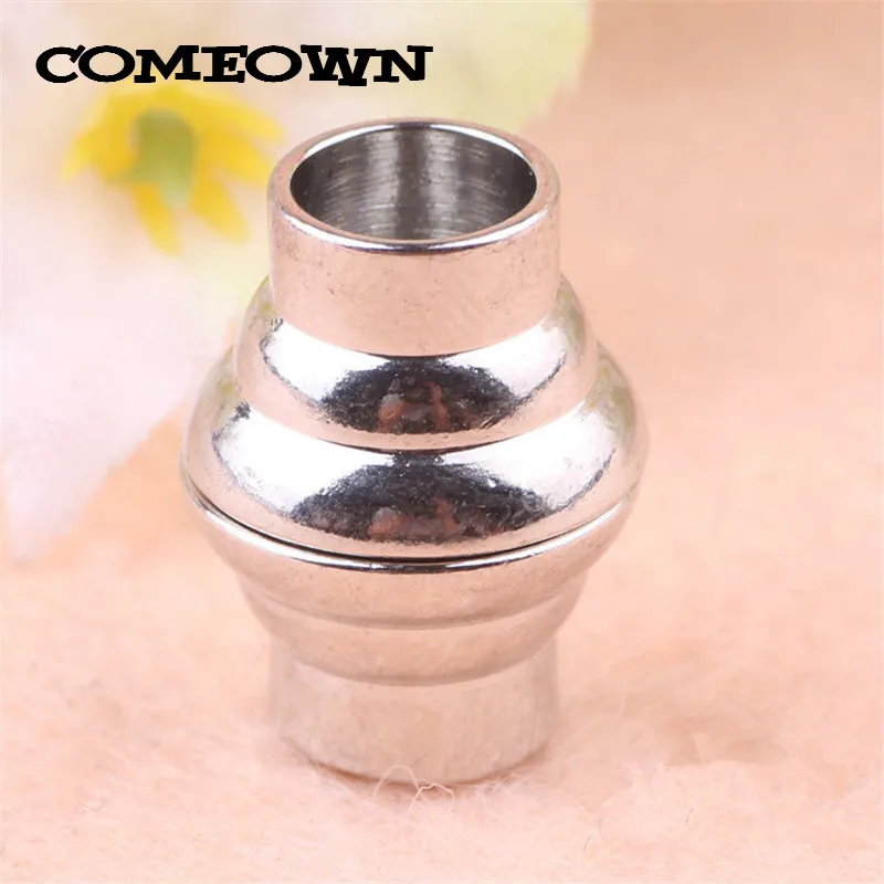 

COMEOWN 10pcs Metal Bracelets Clasp Jewelry Connectors Fits 5/6mm Round Leather Cord End Caps Magnetic Clasps for Jewelry Making