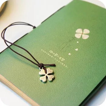 

Multicolor Cute Fashion Four Leaf Clover Notebook Kawaii Cartoon Bind Diary Book with Pendant Korean Stationery Free shipping