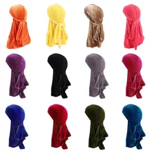 Gorro de turbante de terciopelo para hombre y mujer, accesorios de Hip Hop transpirables, venta al por mayor