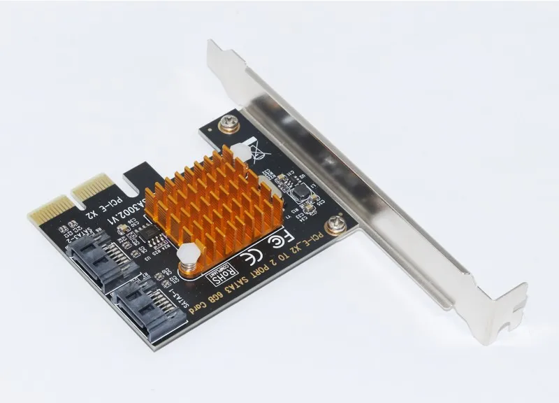 ASMedia1062 PCIe PCI Express к SATA 3 0 карта с кронштейном 2 порта III 6 Гбит/с Адаптер большой