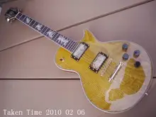 Wholesale New lp custom Electric guitar Eight Horses inlay in fingerboard Yellow Free Shipping a100205