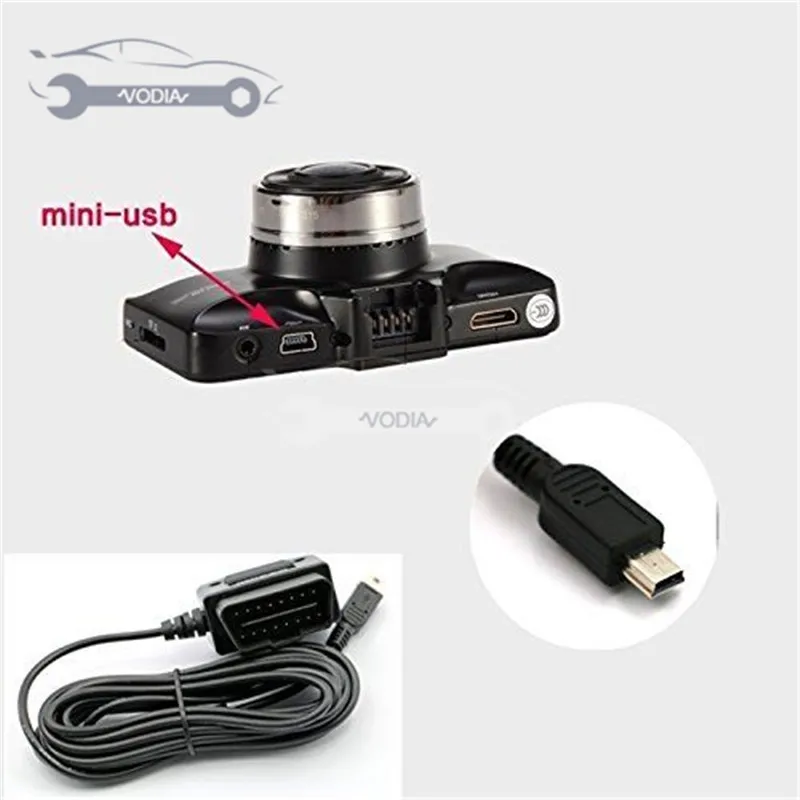 Универсальный кабель USB интерфейс питания OBD для камеры Dash 24 часа наблюдения с