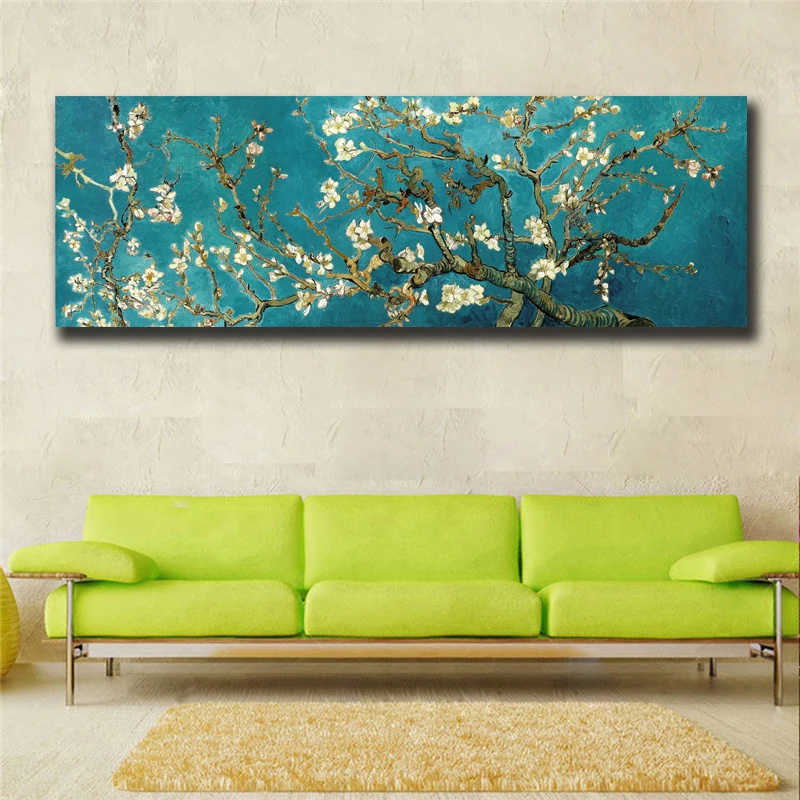 Картина маслом плакат и печать цветок Настенная картина для гостиной стены Холст Искусство Ван Гог цветущее миндаль дерево импрессионист