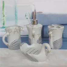 Ceramic four pieces ceramic bathroom set fashion bathroom supplies wash set toothbrush holder