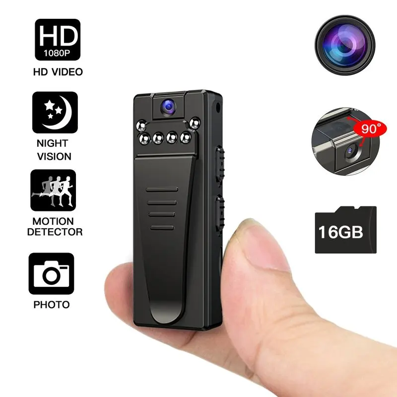 

HD 1080P Mini Camera DV Portable HD Covert Body Cam with Night Vision and Motion Detection Indoor Outdoor Small Security Camera