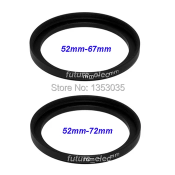 

Hot Sale! 2Pcs 52mm to 67mm 72mm 52 67 72 mm Metal Step-Up Step Up Ring Camera Lens Filter Stepping Adapter Hood Holder Cap V022