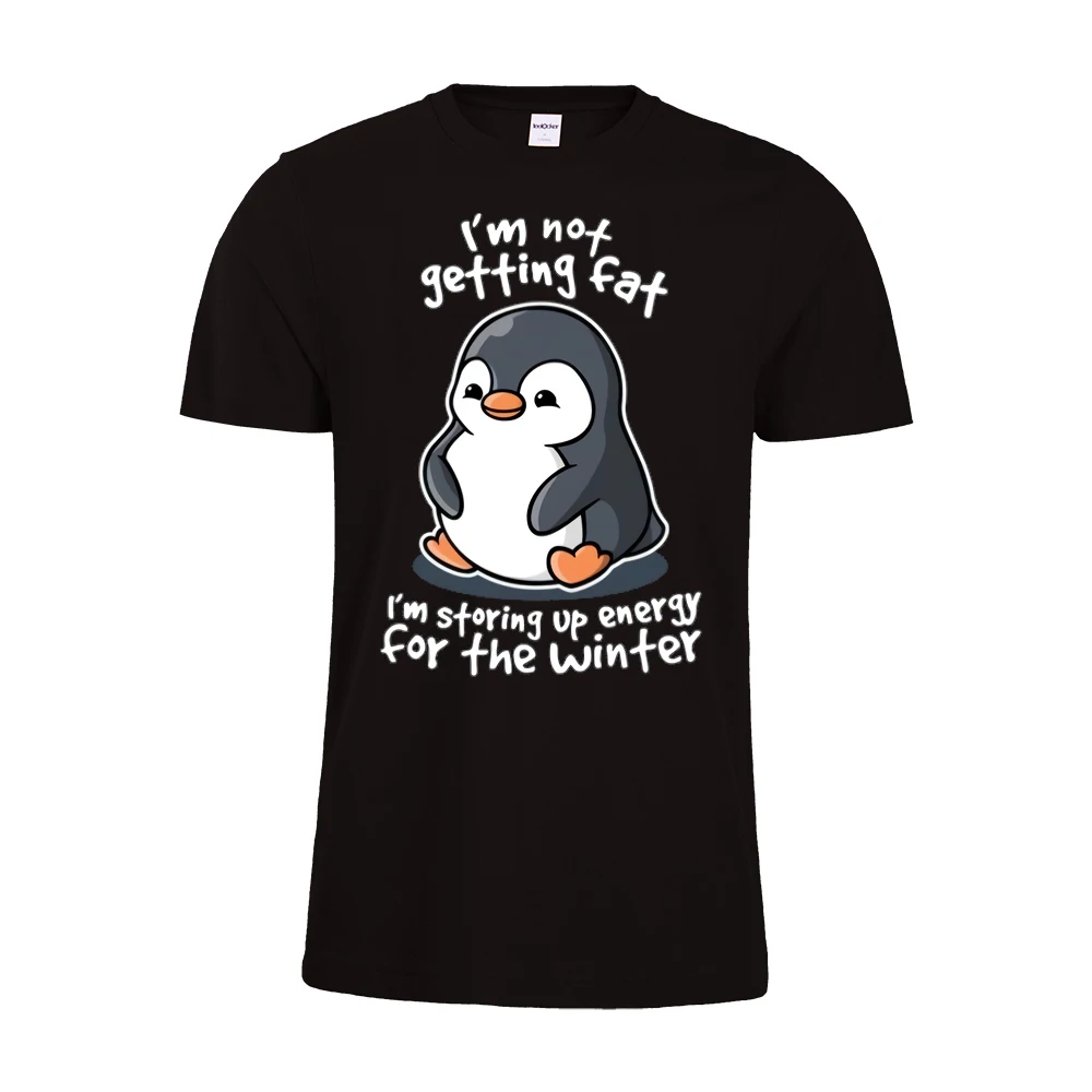 Я не жир, хранящий энергию на зиму забавные слова Футболка супер милая футболка с изображением пингвина для мужчин и женщин