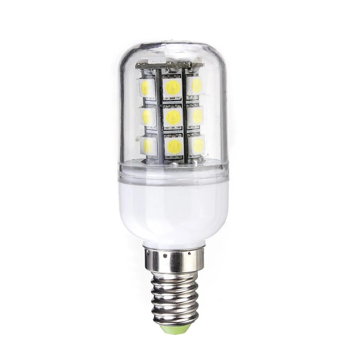 Цена E14 3W 350LM 27 Светодиодный 5050-SMD энергосберегающий Чистый теплый белый светильник кукурузы лампа AC/DC12V - Испускаемый цвет: Холодный белый