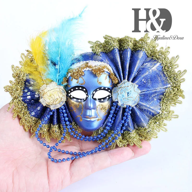 

H&D Venetian Mask Favor, Lace Mini Mask, Costume Accessory Mardi Gas Mask Ball Mask Handmade Glitter Feather Beads Gift For Kids