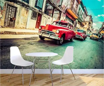 

3d wallpaper custom photo wallpaper living room mural retro old car Havana street painting TV background wallpaper for wall 3d