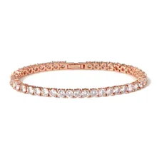 4 мм, 5 мм, браслет из циркона для тенниса, медный браслет с цепочкой, с застежкой в коробке, мужские ювелирные изделия в стиле хип-хоп, подарок