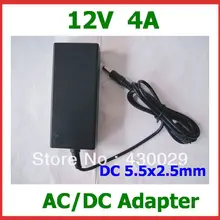 AC/DC адаптер питания 12 V 4A 48 W DC 5,5x2,5mm источник питания AC 100 V-240 V с кабелем переменного тока