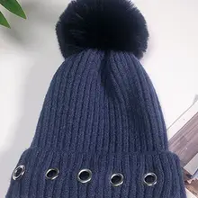 Круглое отверстие теплые зимние garro кольцо украшения теплая шапочка украшением в виде шариков в верхней части съемный зимняя шапка