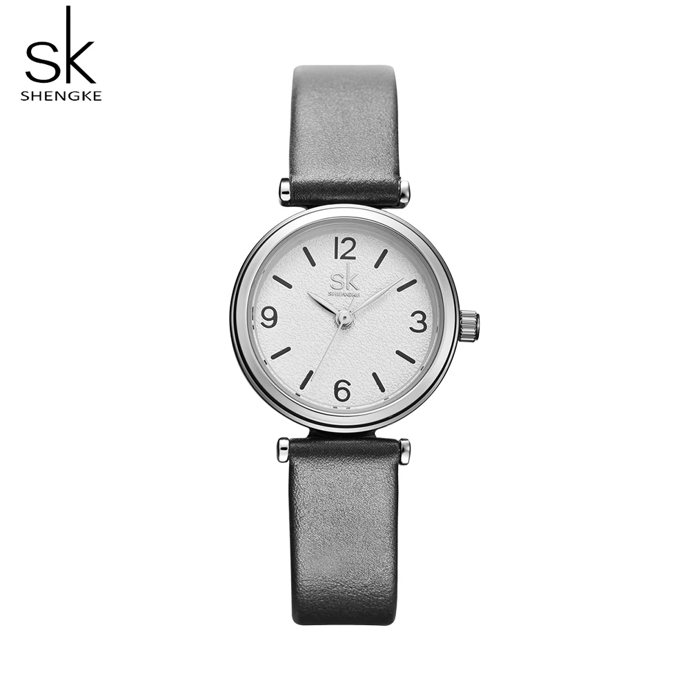Shengke наручные часы relogio feminino Лидирующий бренд роскошные женские часы кварцевые классические повседневные аналоговые часы для женщин - Цвет: black