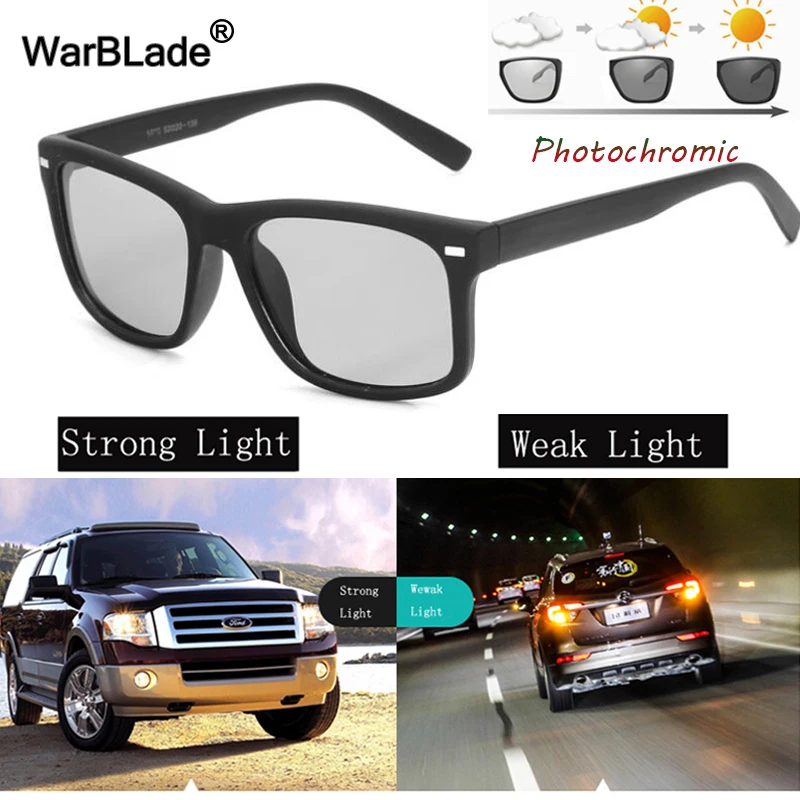 

WarBLade New 8Fashion Outdoor Sport Photochromic Sunglasses Men Polarized Chameleon Discoloration Sun Glasses Anti-glare Goggles