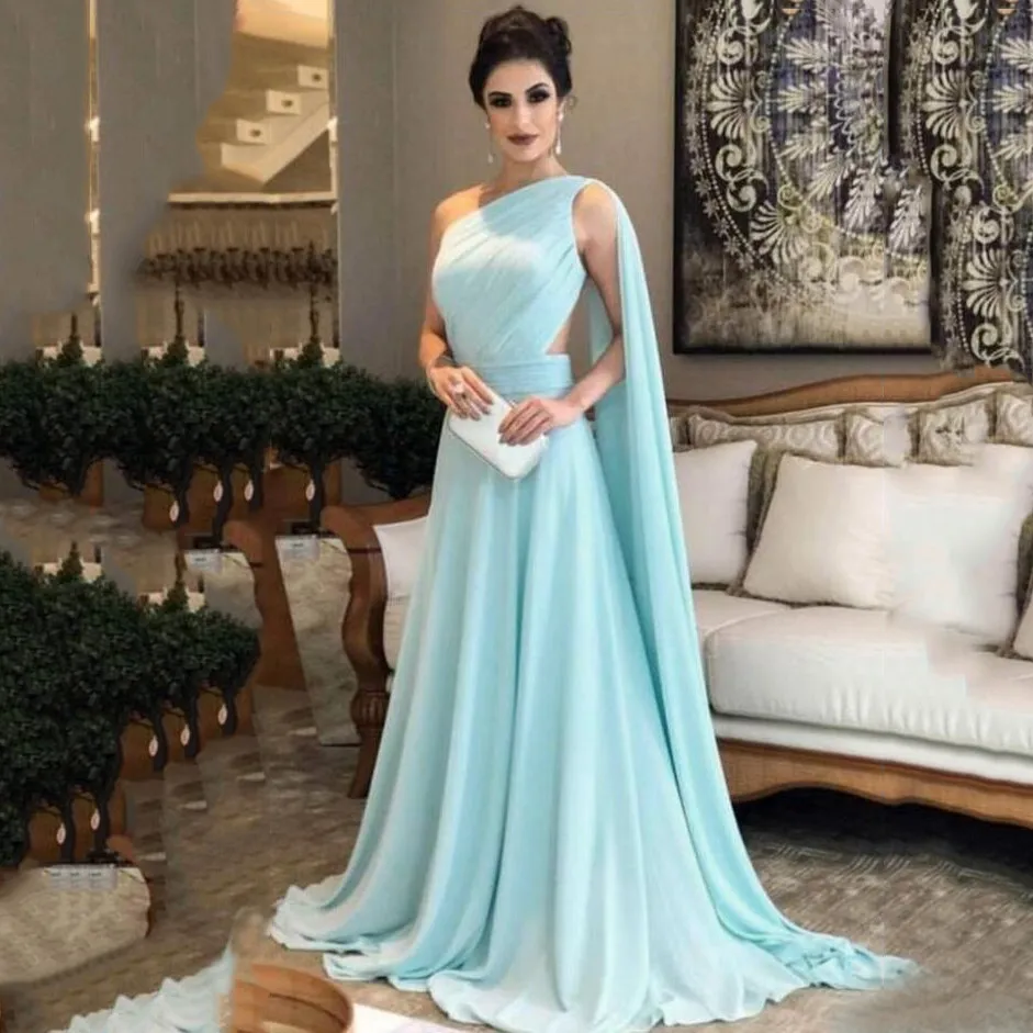

One Shoulder Elegant Blue Maxi Dresses Women Fashion Sexy Sleeveless Strapless Party Dress Summer Plastic Waist Backless Dress