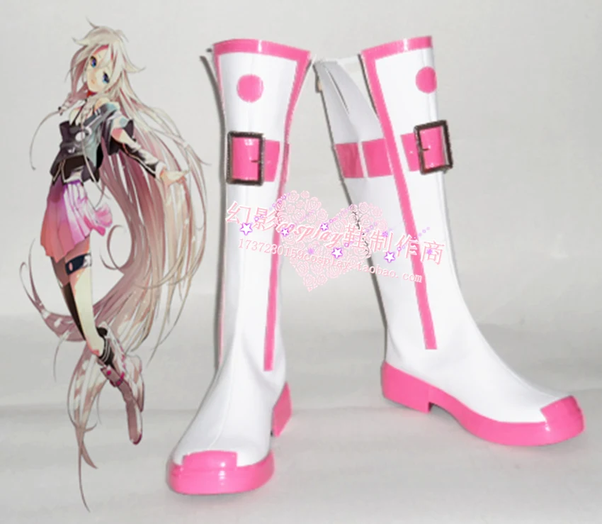 

Vocaloid 3 IA Miku White Halloween Long Cosplay Boots Shoes H016