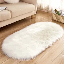 Мягкая Искусственная овчина мех стул подушка области Коврики для спальни пол мохнатый шелковистый плюшевый ковер белый прикроватный коврик