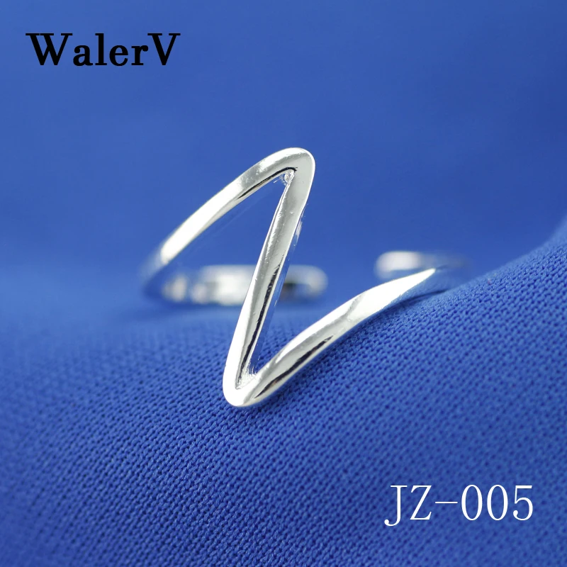 WalerV, 925 пробы, серебряное кольцо в форме сердца, AAA кубический циркон, изменяемые размеры, открытые кольца для женщин, свадебные ювелирные изделия, подарки на палец