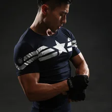 Short Sleeve 3D T Shirt Men T-Shirt Male Crossfit Tops Captain America Superhero Superman tshirt Men Fitness Compression Shirt