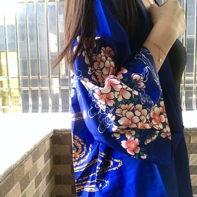 Новинка, японское атласное кимоно юката, винтажный сценический костюм для костюмированной вечеринки, традиционное женское японское кимоно
