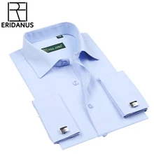 Новая мужская рубашка, Мужская однотонная Роскошная французская рубашка с манжетами и длинным рукавом, новая Лоскутная клетчатая Классическая рубашка M640