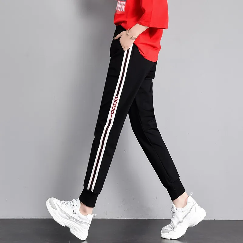 Korean Spring Summer New Women Clothes Striped Joggers Harem Pants ...