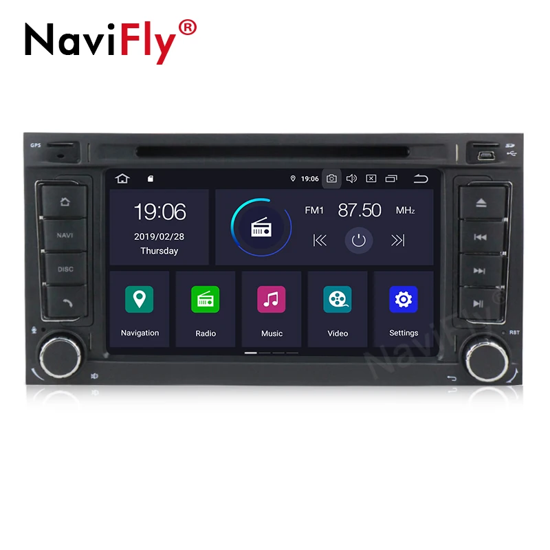Discount NaviFly Android9.0 IPS Screen DSP Quad core Car Multimedia player 2 Din Autoradio For VolkswagenTouareg T5 Canbus Wifi FM DVR 2