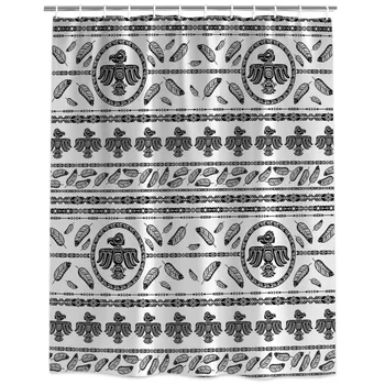 

Ethnic Style Feather Geometric Shower Curtain Decorative Fabric Shower Curtain Bath Products Bathroom Decor with Hooks