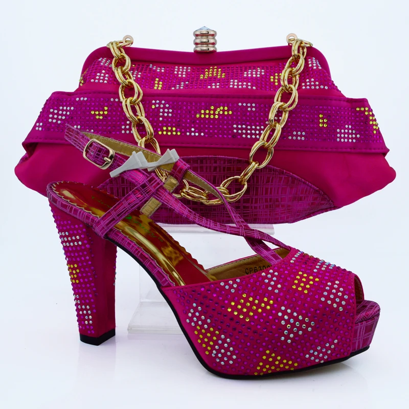 Italian Shoes With Matching Bag High Quality For Flower Italy Shoes And Bag For Evening Free