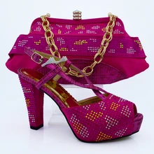 Italian Shoes With Matching Bag High Quality For Flower Italy Shoes And Bag For Evening Free