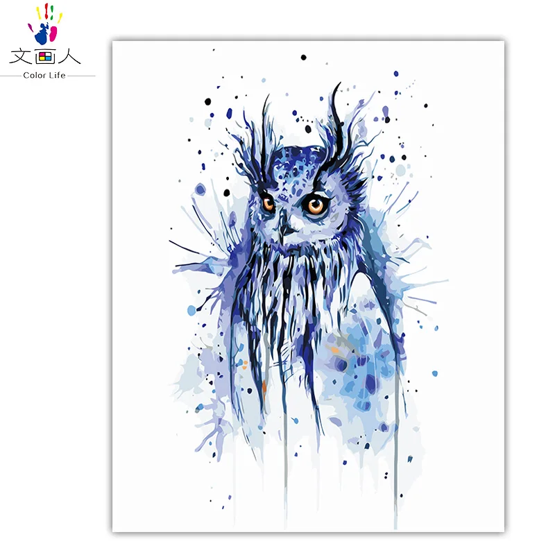 

diy paintings by numbers ink animals owl and Wolf pictures paints by numbers with kits for living room decor for adults kids