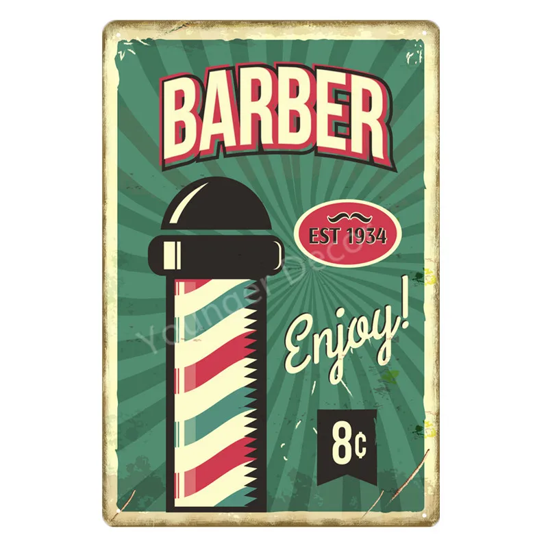 TIN SIGN Wildroot Barber Pole Metal Décor Barber Shop Shave Cream Bar A900 