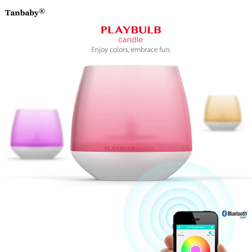 

Tanbaby PLAYBULB Smart Bluetooth LED Candle Light Flameless RGB Scented Romantic Tea Light Wireless Aromatherapy Night Light