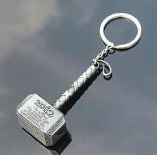 Vintage Thor Hammer action figure Keychains Marvel Movie The Avengers 2 Thor Hammer Zinc Alloy Key Holder Bags Keyring Toys