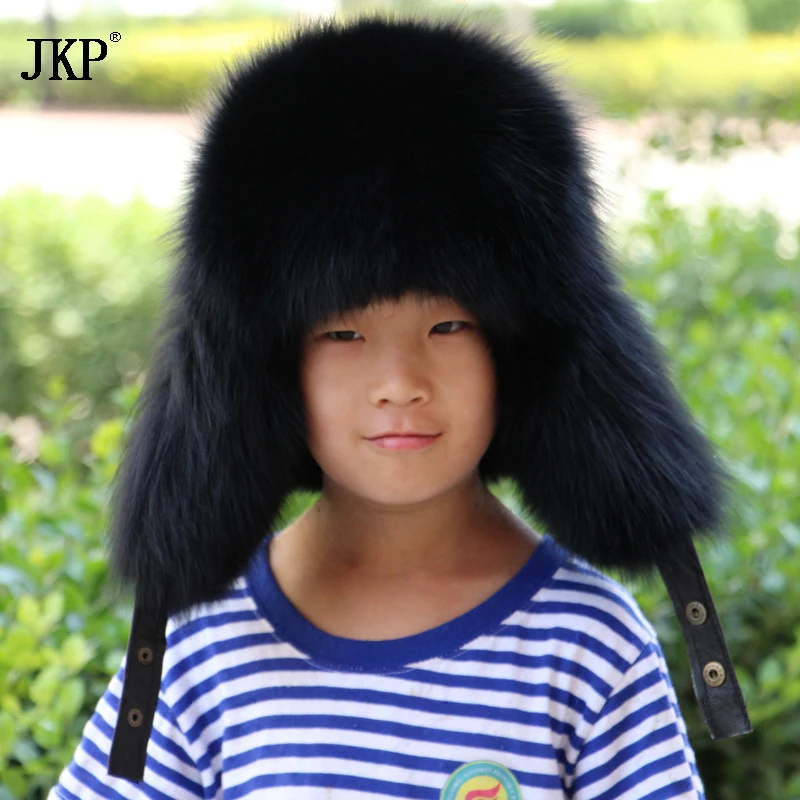 Настоящая популярная детская шапка из лисьего меха для девочек, детские зимние защитные шапки с ушками Leifeng, детские шапки с ушками