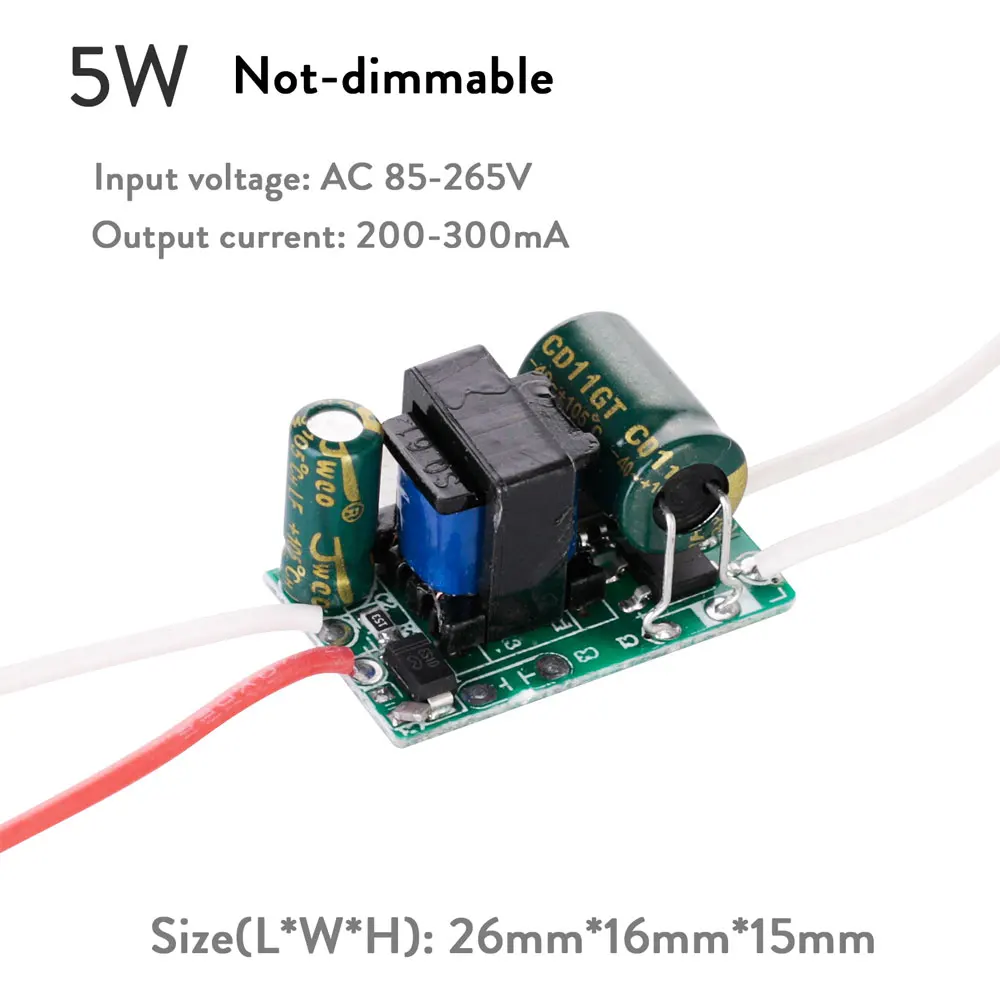10 шт. светодиодный драйвер постоянного тока лампы питания 280mA 300mA 3 Вт 4 Вт 5 Вт 7 Вт изолирующий трансформатор освещения 85-265 в - Цвет: 5W