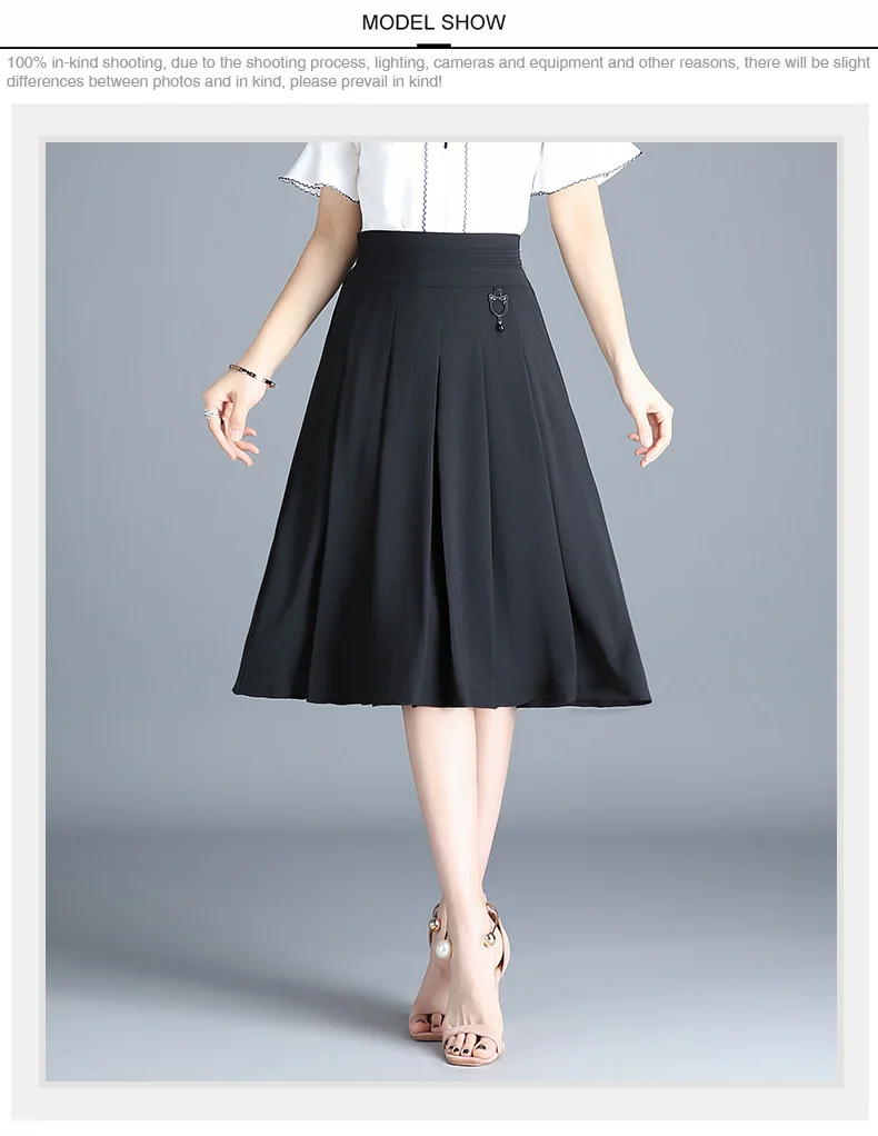 Такие как SU Летние Осенние вязаные юбки женские новые черные эластичные плиссированные юбки с высокой талией S-3XL офисные женские юбки средней длины