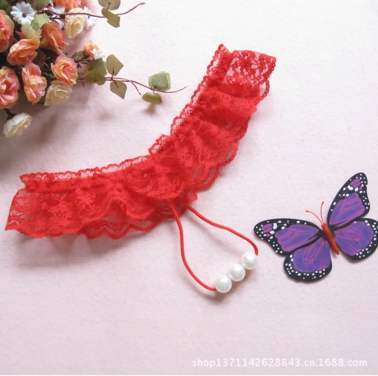 M-3XL сексуальные женские стринги Нижнее белье дамские танга женские трусики кружевное белье размера плюс - Цвет: red