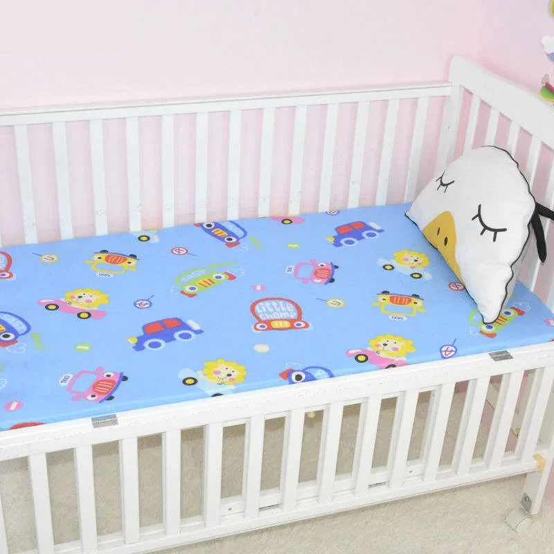 1 Piece Anti-slip Crib Fitted Sheet For Newborns Cot Mattress Cover Pure Cotton Absorbent Sweat Beddings Cartoon Baby Sheets 1 Piece Anti-slip Crib Fitted Sheet For Newborns Cot Mattress Cover Pure Cotton Absorbent Sweat Beddings Cartoon Baby Sheets