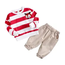 Детская одежда свитер для мальчиков Повседневный Детский костюм на весну и осень детский комплект из двух предметов