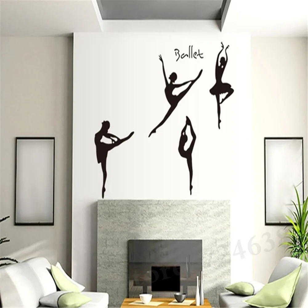 Dancing Ballet Gadis Stiker Dinding Untuk Ruang Tamu Kamar Tidur
