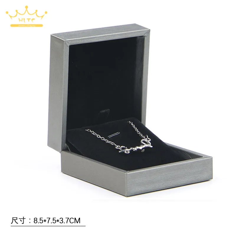 Серый цвет Высококачественная матовая искусственная кожа коробка для ювелирных изделий коробка для колец браслет ожерелье коробка