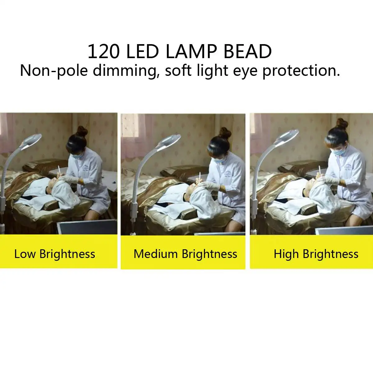  8X Diopter 120 LED Magnifying Floor Stand Lamp Adjustable Magnifier Glass Cold Ligth Facial Light F